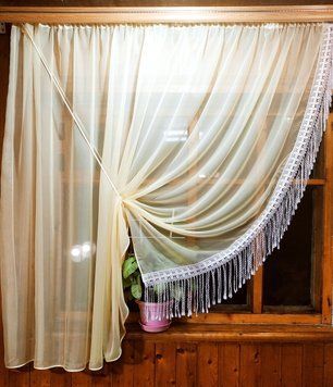 Фіранка Ажур лимонна  ліва Ф-Аж-л 2 фото