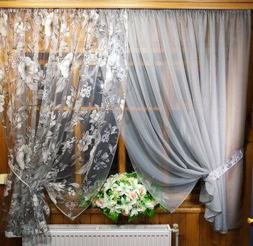 Фіранка Вероніка сіра яблуневий цвіт сірий Ф-Вер 2 фото