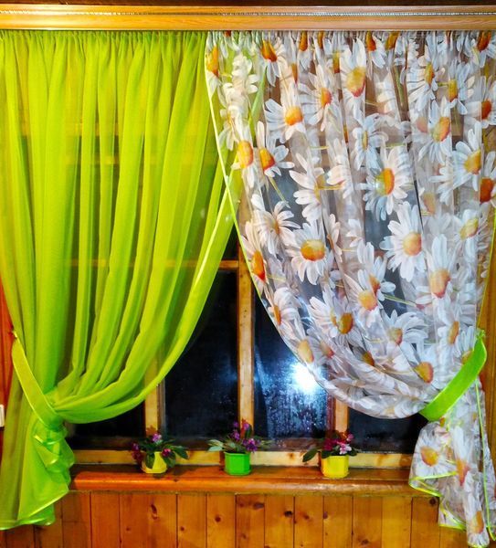 Занавеска Вероника салат ромашка Ф-Вер 19 фото