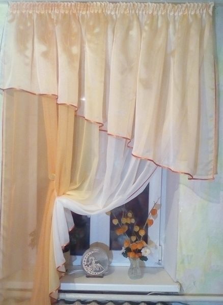 Кухонная занавеска короткая Фая амбре оранж 1032296101 фото